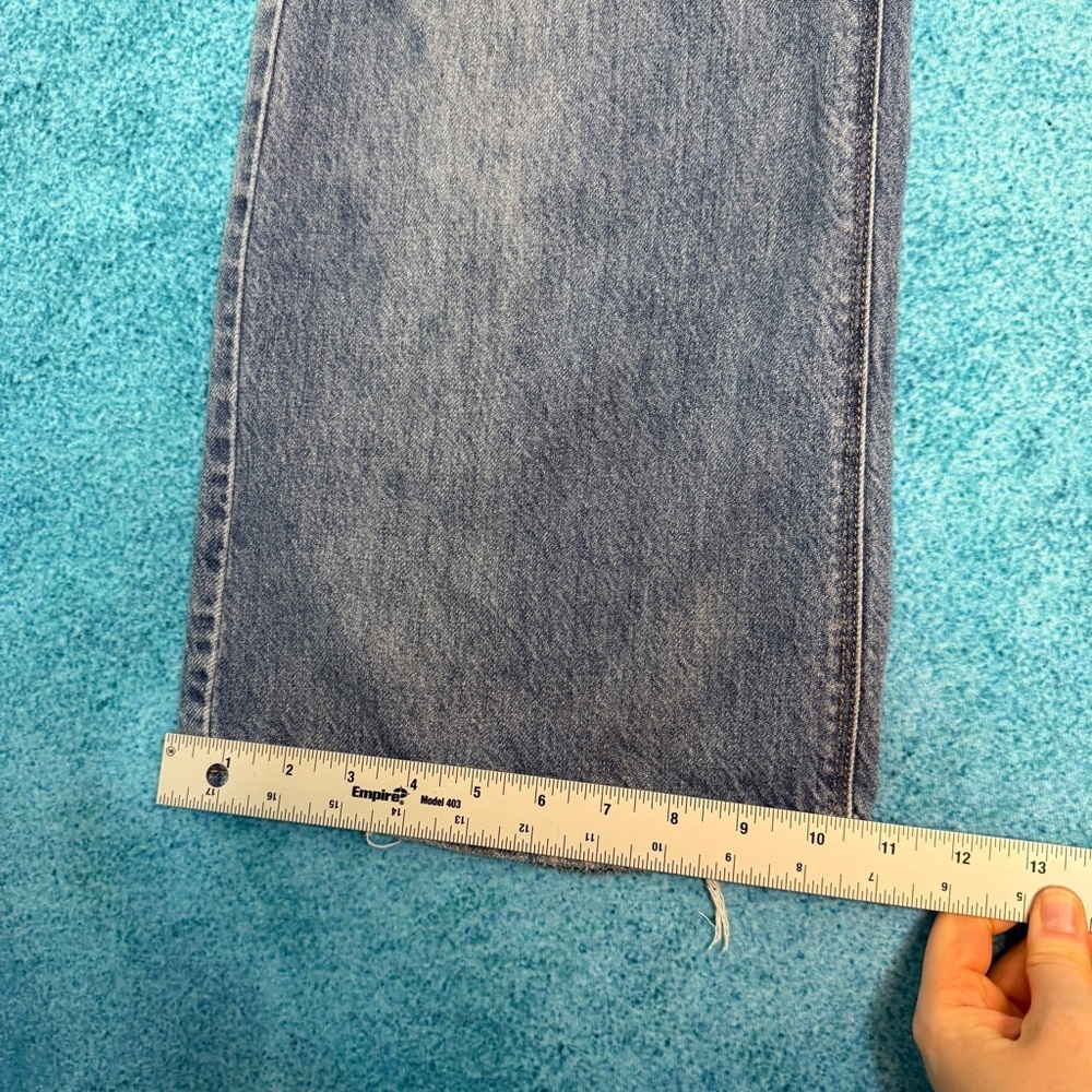 I&M Black Label Distressed Womens Wide Leg Denim Blue Jeans Size 5 Fits 28x29 - Picture 7 of 15